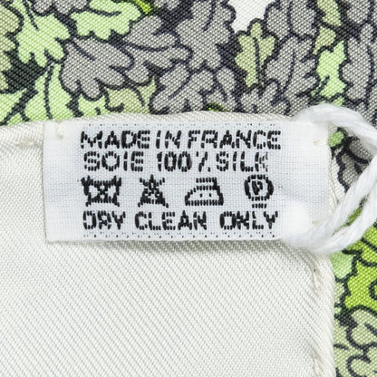 Hermes Scarf Ivory Green Yellow 100% Twillsilk — view 5