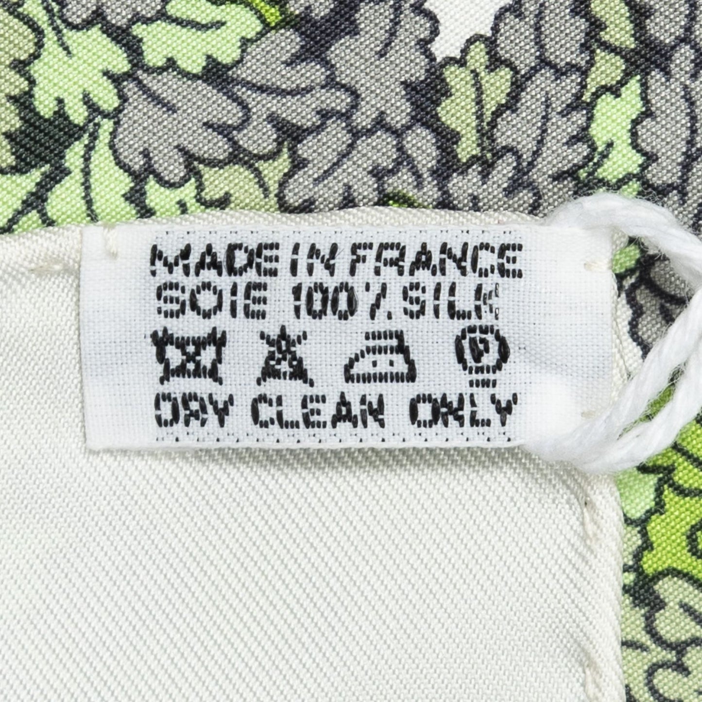 Hermes Scarf Ivory Green Yellow 100% Twillsilk — view 6