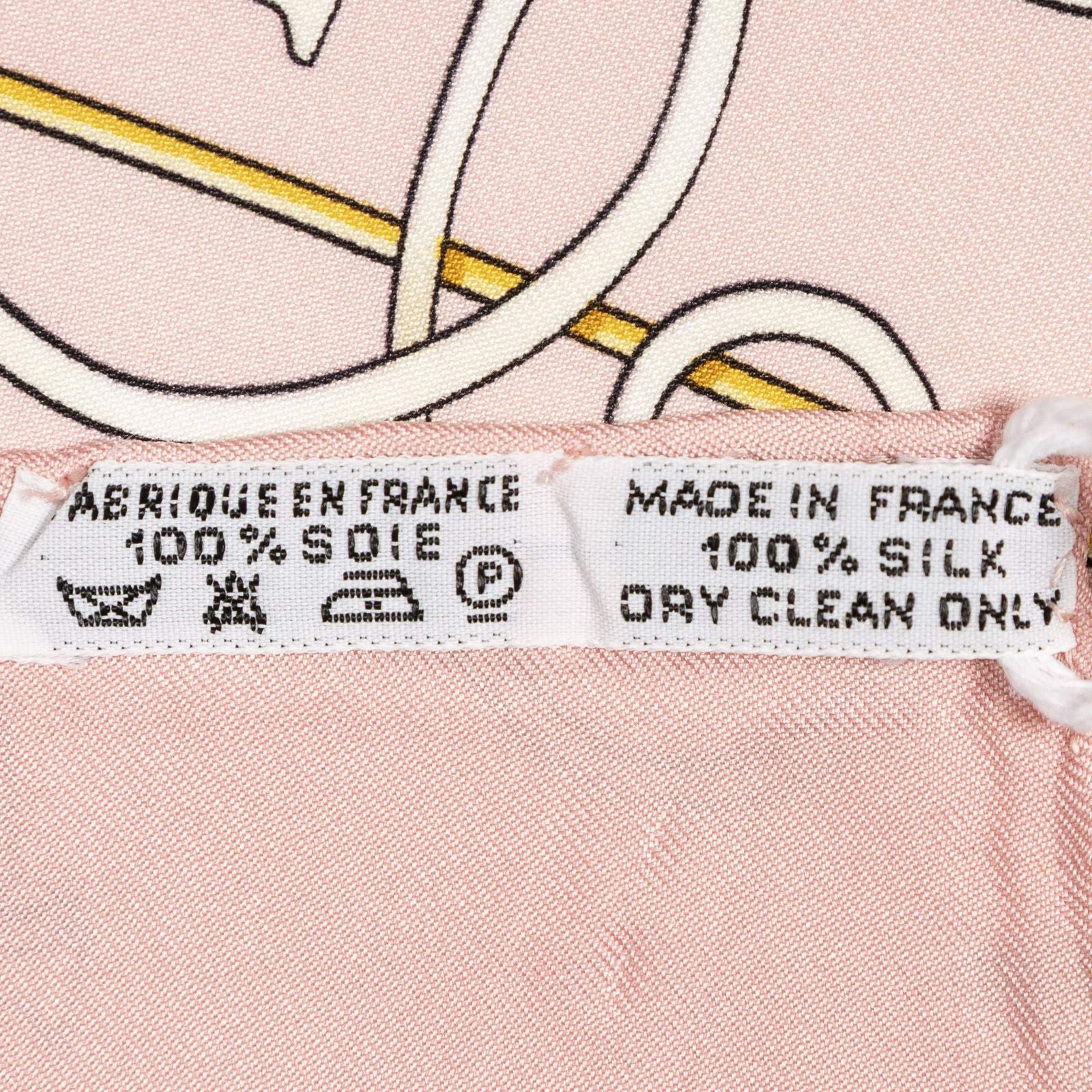 Hermes Scarf Pink Green 100% Twillsilk — view 5
