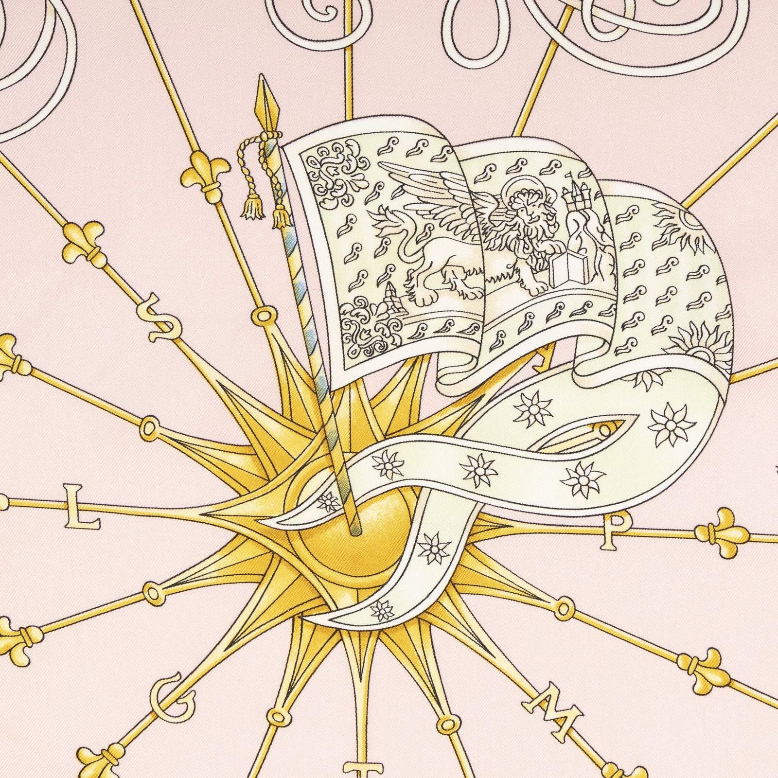 Hermes Scarf Pink Green 100% Twillsilk — view 3
