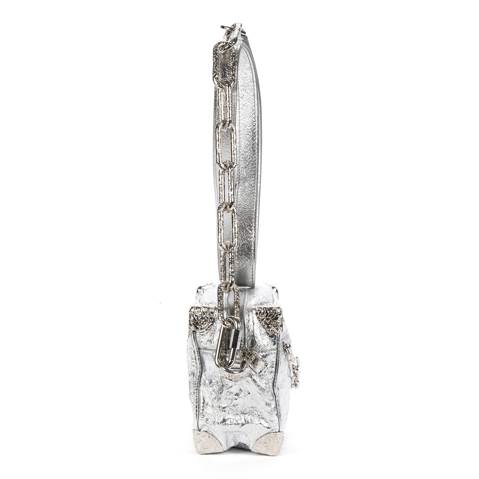 Louis Vuitton Ltd Ed Mini Soft Trunk Crushed Metallic Silver Metalliccalfskin — view 4