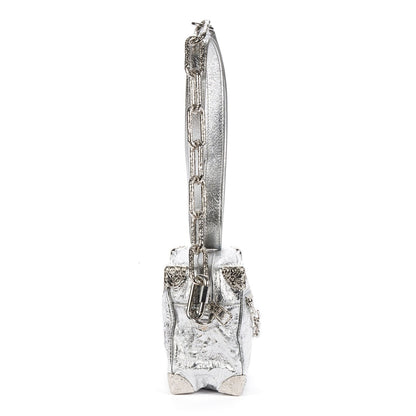 Louis Vuitton Ltd Ed Mini Soft Trunk Crushed Metallic Silver Metalliccalfskin — view 4