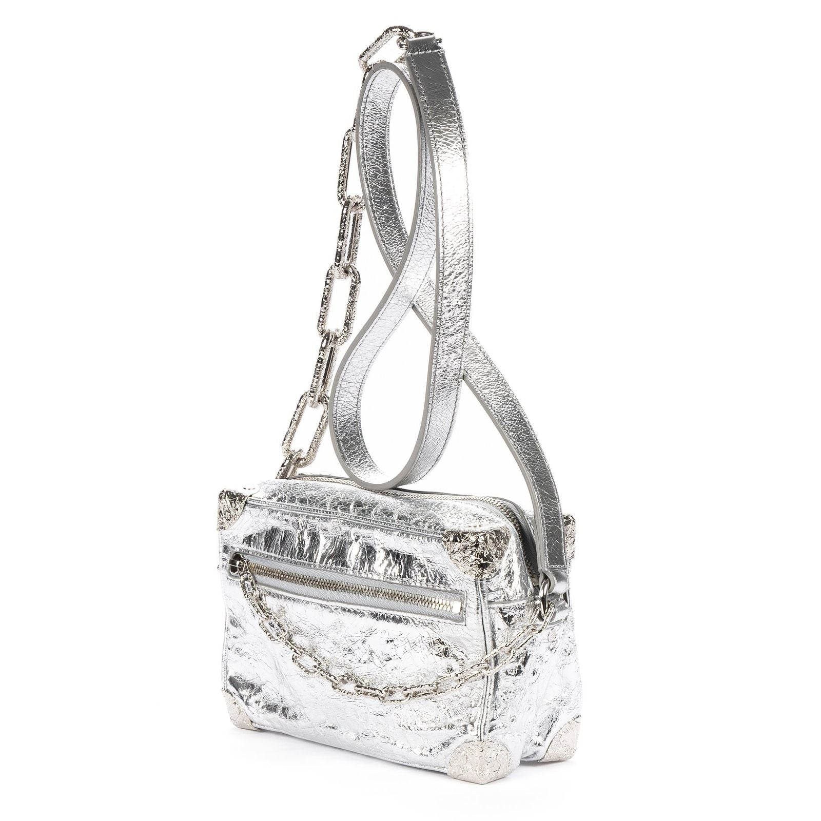 Louis Vuitton Ltd Ed Mini Soft Trunk Crushed Metallic Silver Metalliccalfskin — view 2