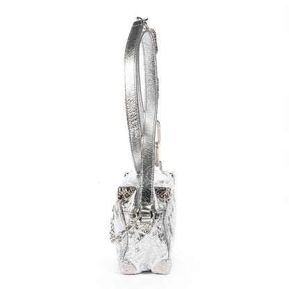Louis Vuitton Ltd Ed Mini Soft Trunk Crushed Metallic Silver Metalliccalfskin — view 3