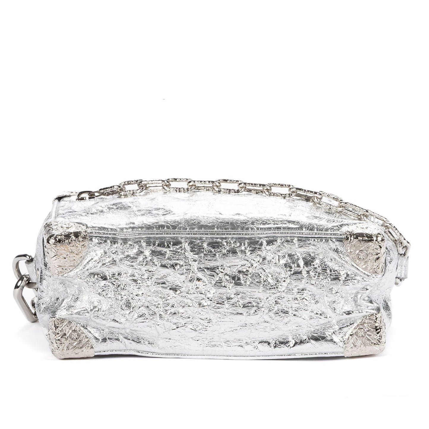 Louis Vuitton Ltd Ed Mini Soft Trunk Crushed Metallic Silver Metalliccalfskin — view 6