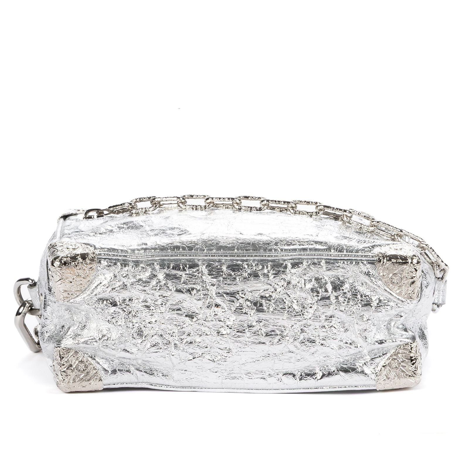 Louis Vuitton Ltd Ed Mini Soft Trunk Crushed Metallic Silver Metalliccalfskin — view 6