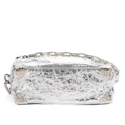Louis Vuitton Ltd Ed Mini Soft Trunk Crushed Metallic Silver Metalliccalfskin — view 6