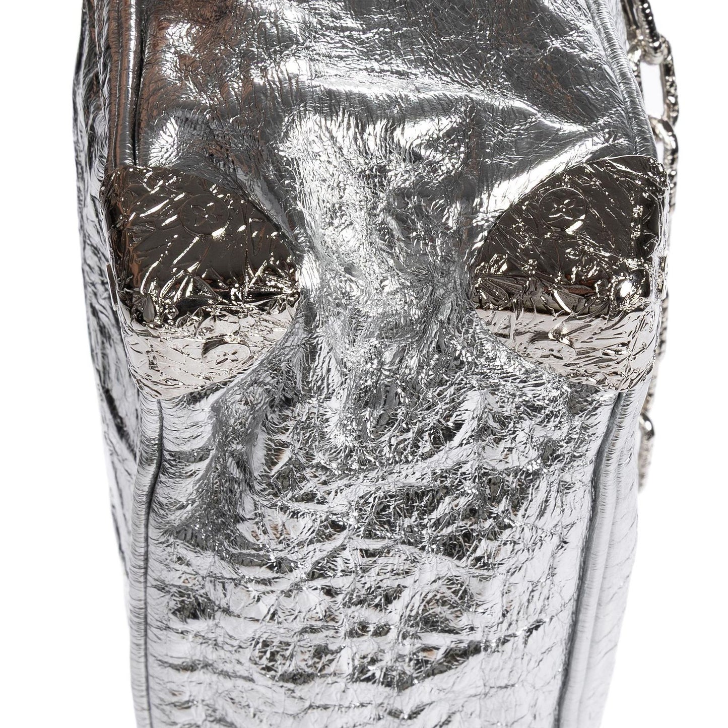 Louis Vuitton Ltd Ed Mini Soft Trunk Crushed Metallic Silver Metalliccalfskin — view 7