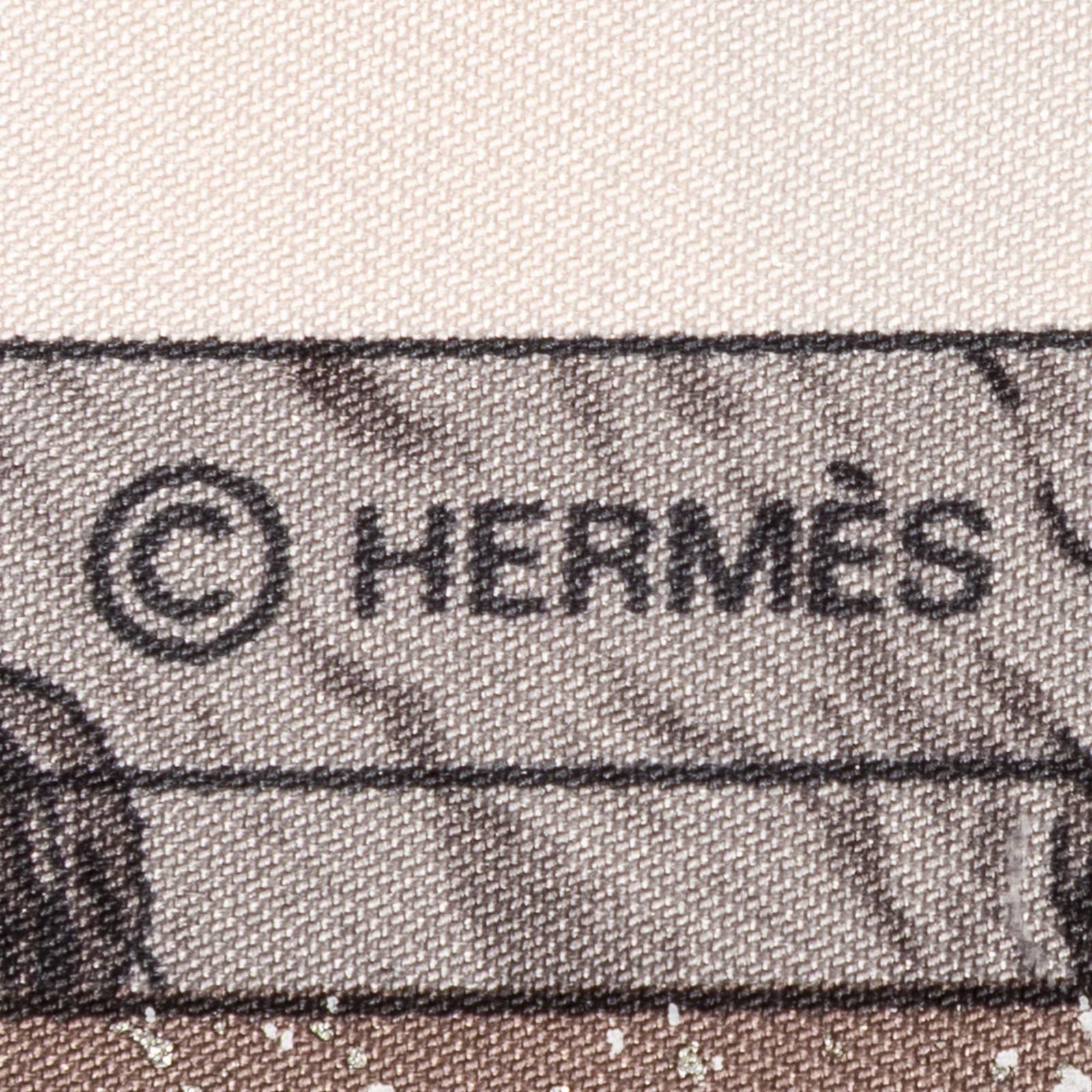 Hermes Scarf Lightpink Orange Gray 100% Twillsilk — view 4