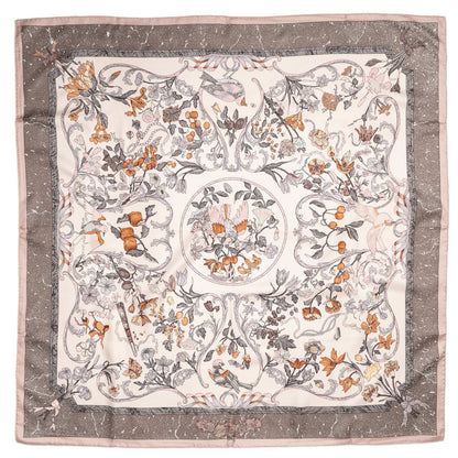 Hermes Scarf Lightpink Orange Gray 100% Twillsilk — view 2