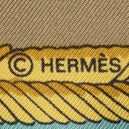 Hermes Scarf Yellow Brown 100% Twillsilk — view 4