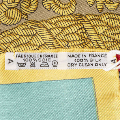Hermes Scarf Yellow Brown 100% Twillsilk — view 5