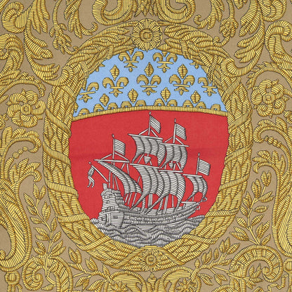 Hermes Scarf Yellow Brown 100% Twillsilk — view 3