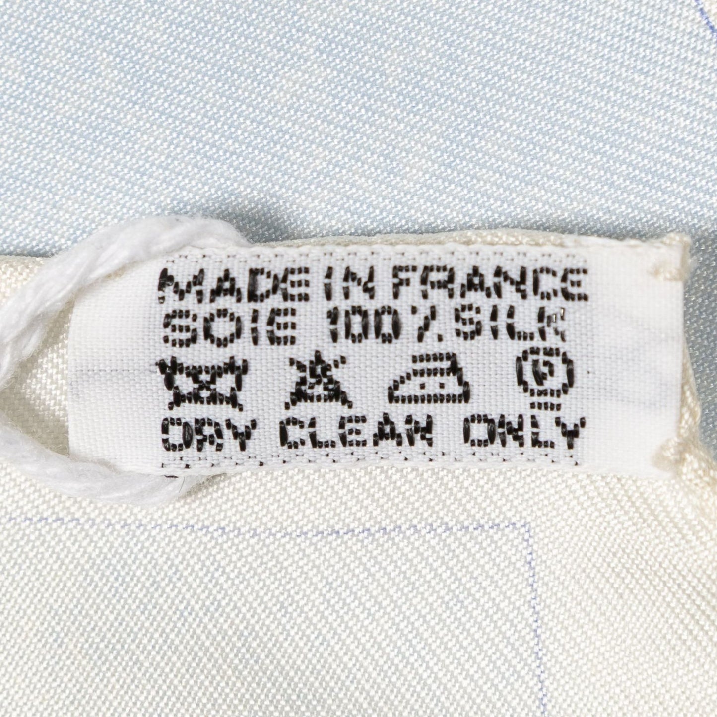 Hermes Scarf Ivory Light Blue Orange 100% Twillsilk — view 5