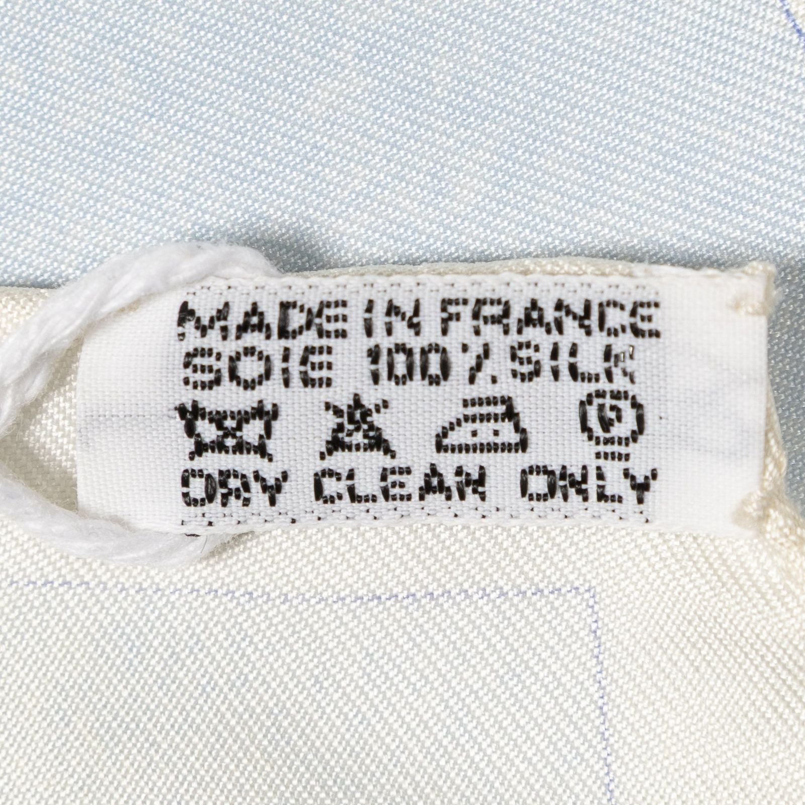 Hermes Scarf Ivory Light Blue Orange 100% Twillsilk — view 5