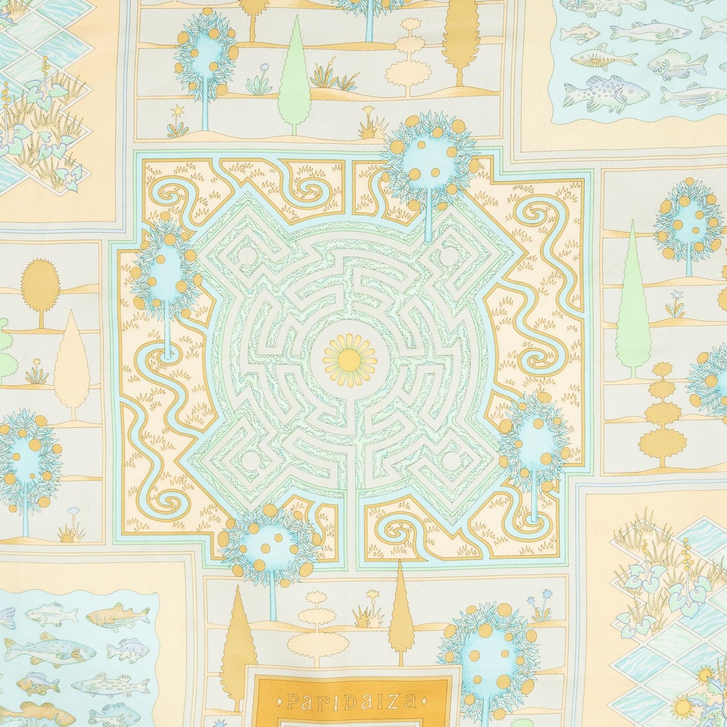 Hermes Scarf Orange Blue 100% Twillsilk — view 3