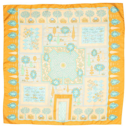 Hermes Scarf Orange Blue 100% Twillsilk — view 2