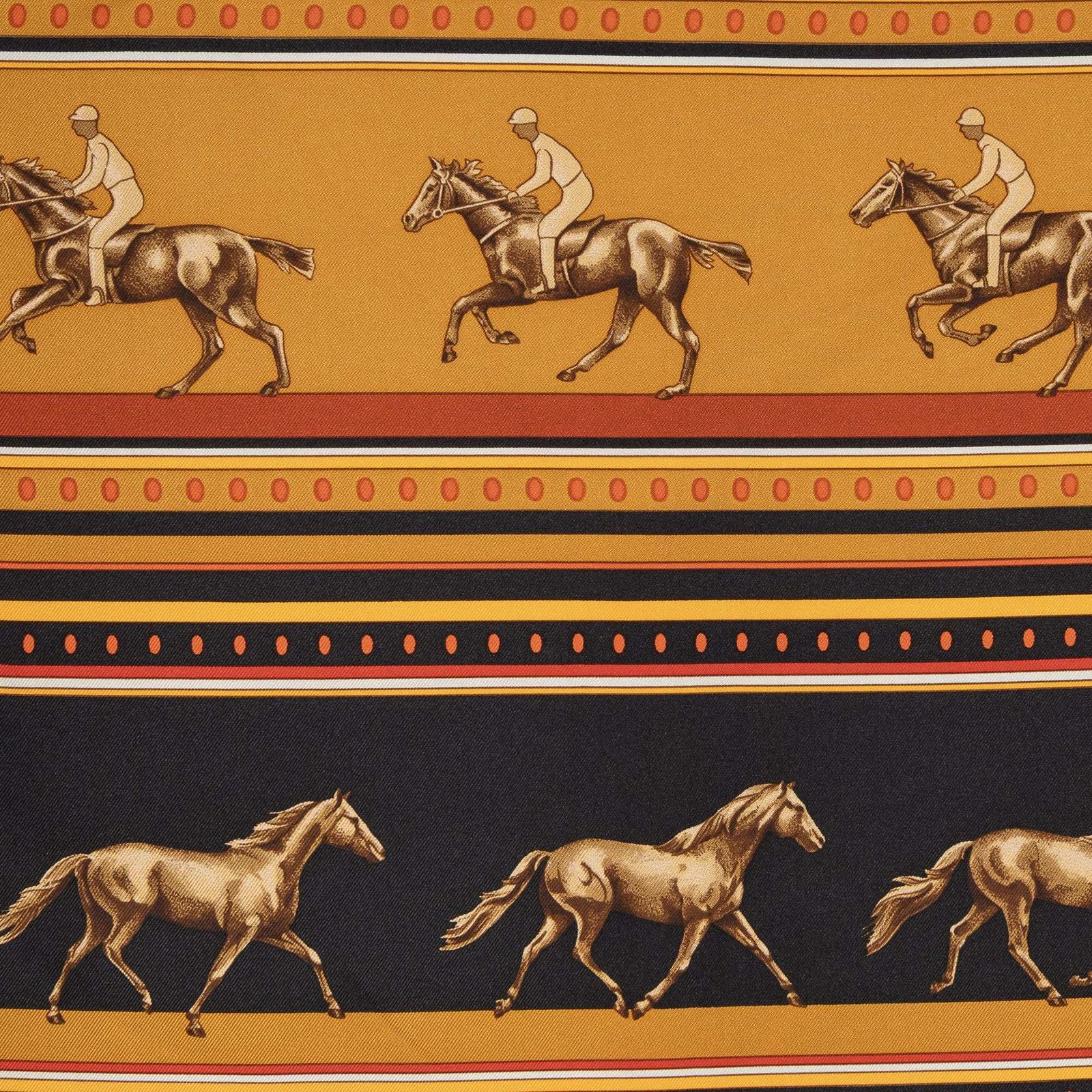 Hermes Scarf Orange Black 100% Twillsilk — view 3