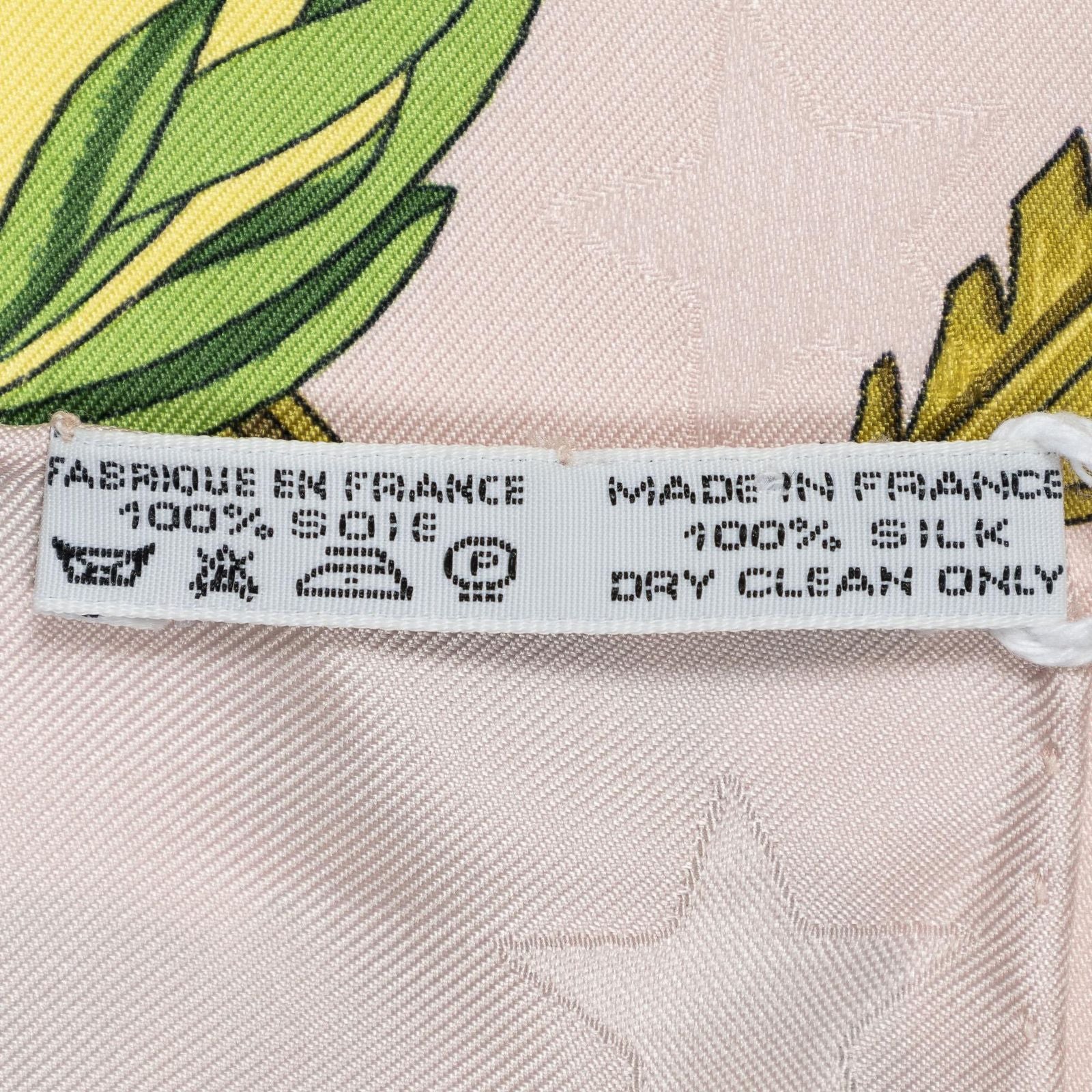 Hermes Scarf Lightpink Green Yellow 100% Jacquardsilk — view 5