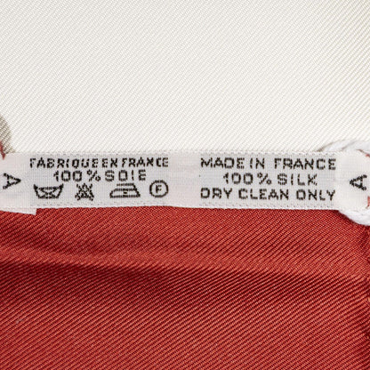 Hermes Scarf Red White 100% Twillsilk — view 5