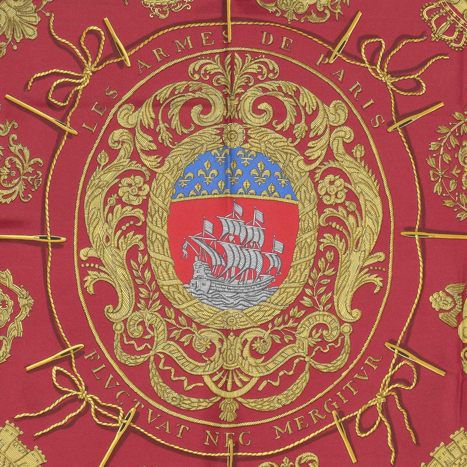 Hermes Scarf Red Yellow Green 100% Twillsilk — view 3