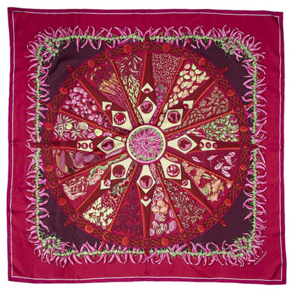 Hermes Scarf Red Green 100% Twillsilk — view 2