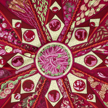Hermes Scarf Red Green 100% Twillsilk — view 3