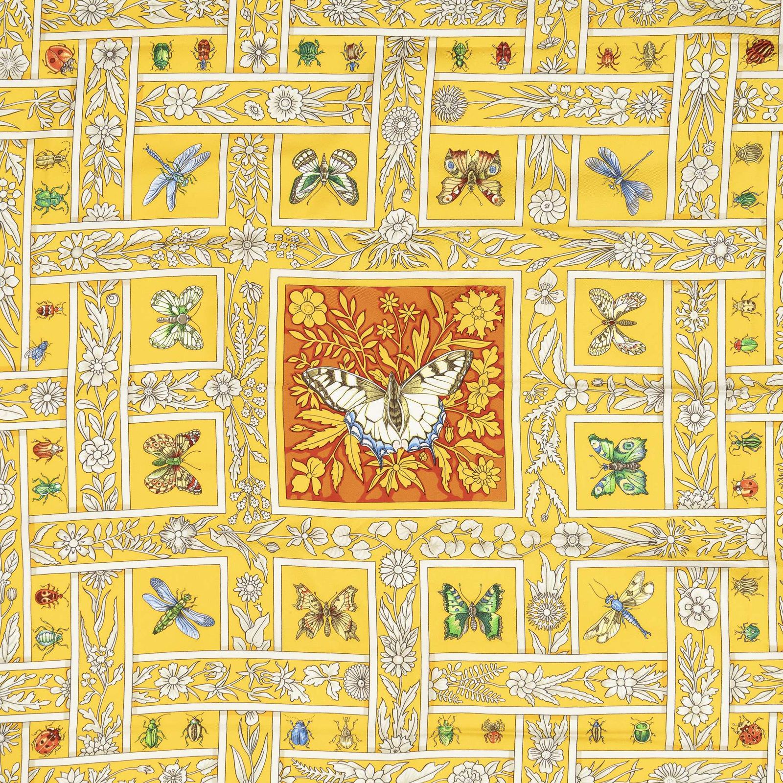 Hermes Scarf Yellow Red Twillsilk — view 3