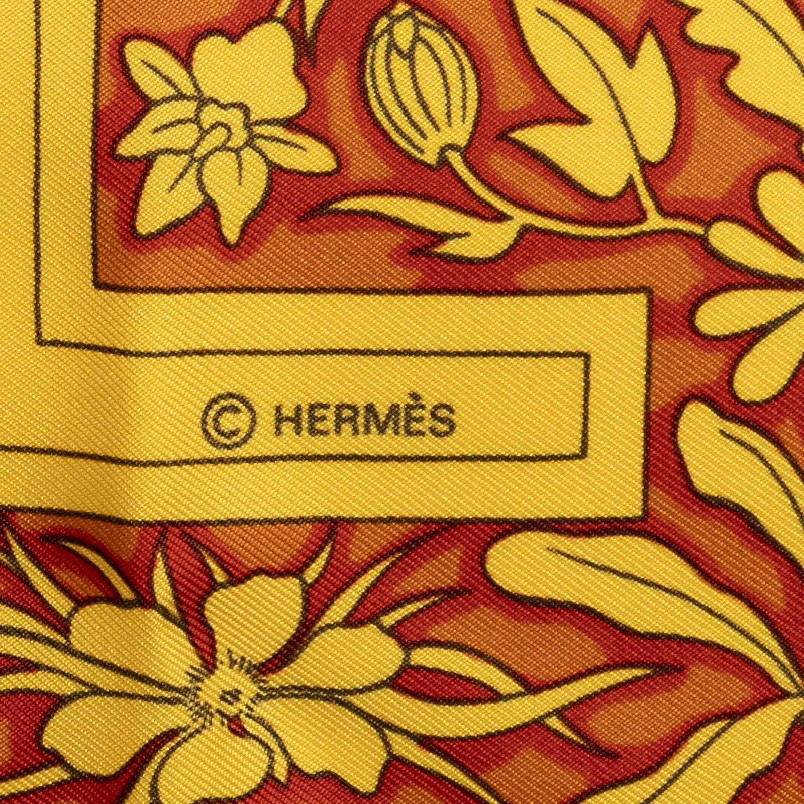 Hermes Scarf Yellow Red Twillsilk — view 4
