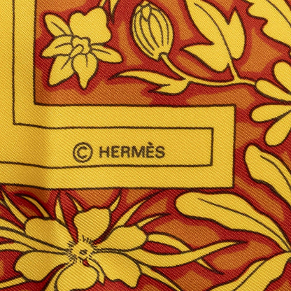 Hermes Scarf Yellow Red Twillsilk — view 4