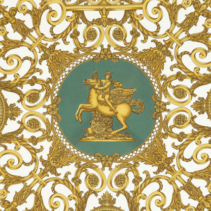 Hermes Scarf Green Gold White Silk — view 3