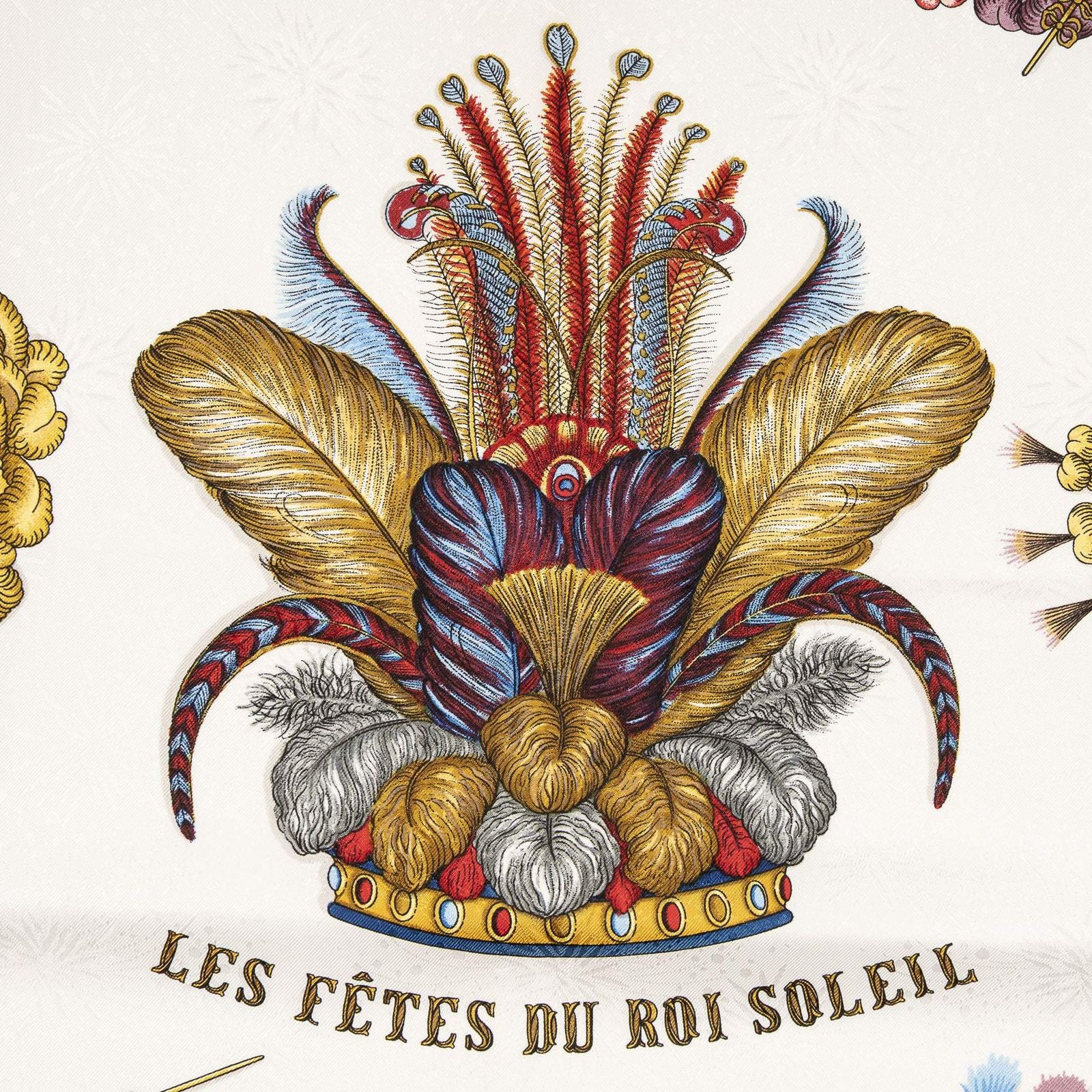 Hermes Scarf Red White 100% Jacquardsilk — view 3