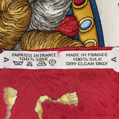 Hermes Scarf Red White 100% Jacquardsilk — view 5