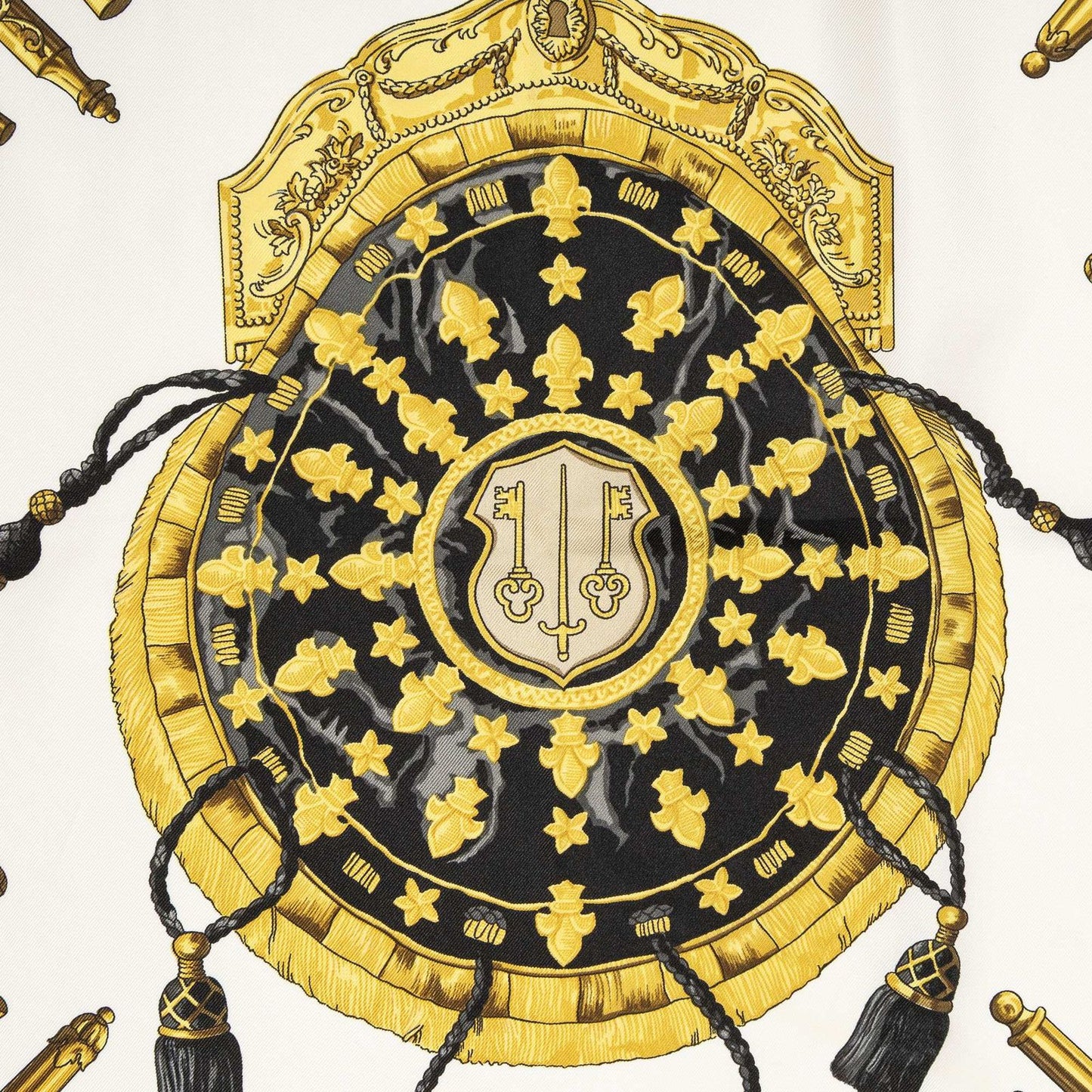 Hermes Scarf Black White 100% Twillsilk — view 3
