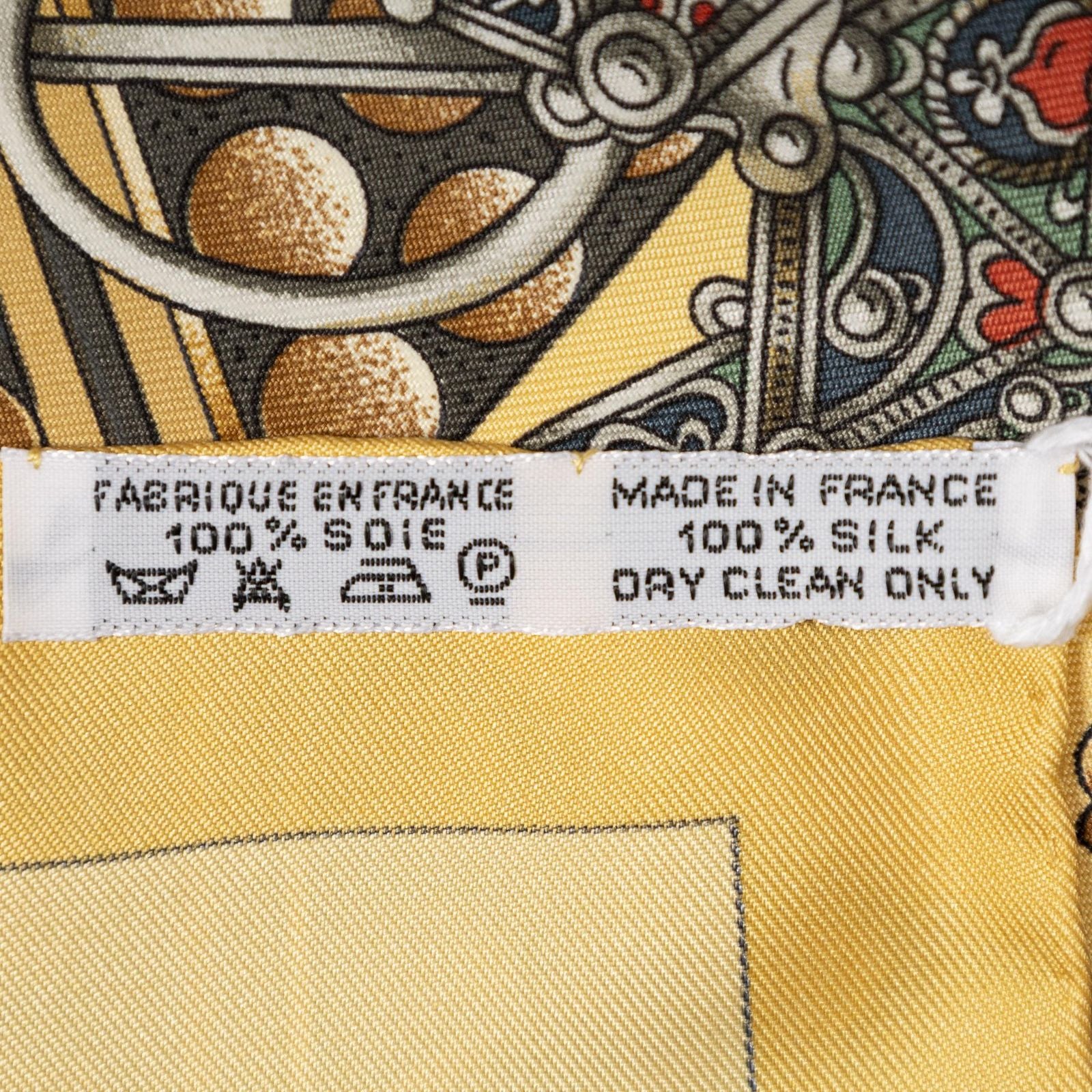 Hermes Scarf Yellow Brown 100% Twillsilk — view 5