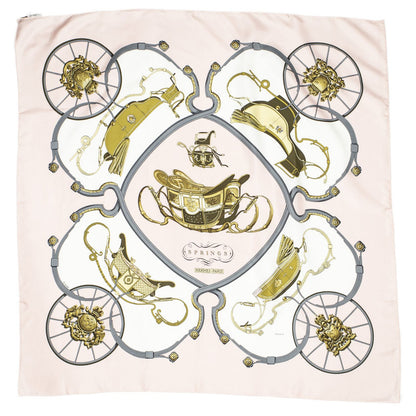 Hermes Scarf Lightpink Gray Green 100% Twillsilk — view 2