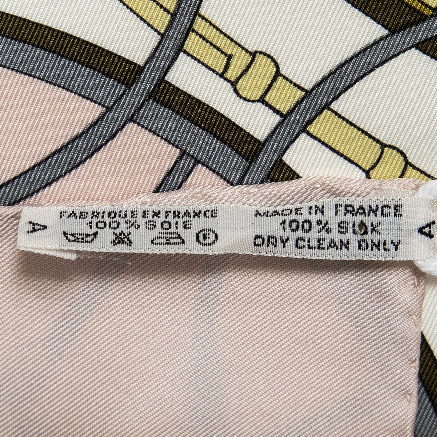 Hermes Scarf Lightpink Gray Green 100% Twillsilk — view 5