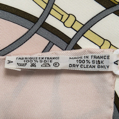 Hermes Scarf Lightpink Gray Green 100% Twillsilk — view 5