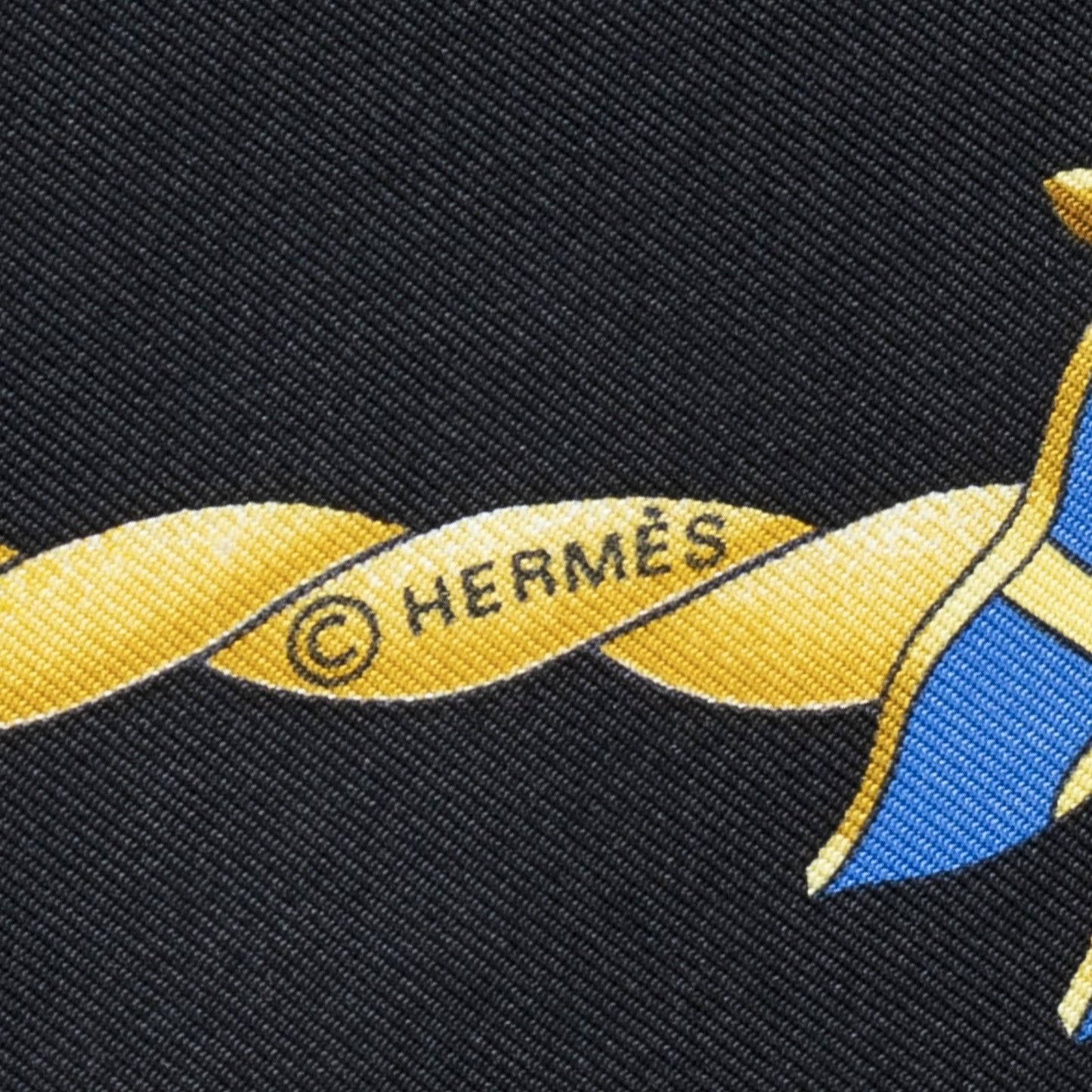 Hermes Scarf Black Gold Silk — view 4