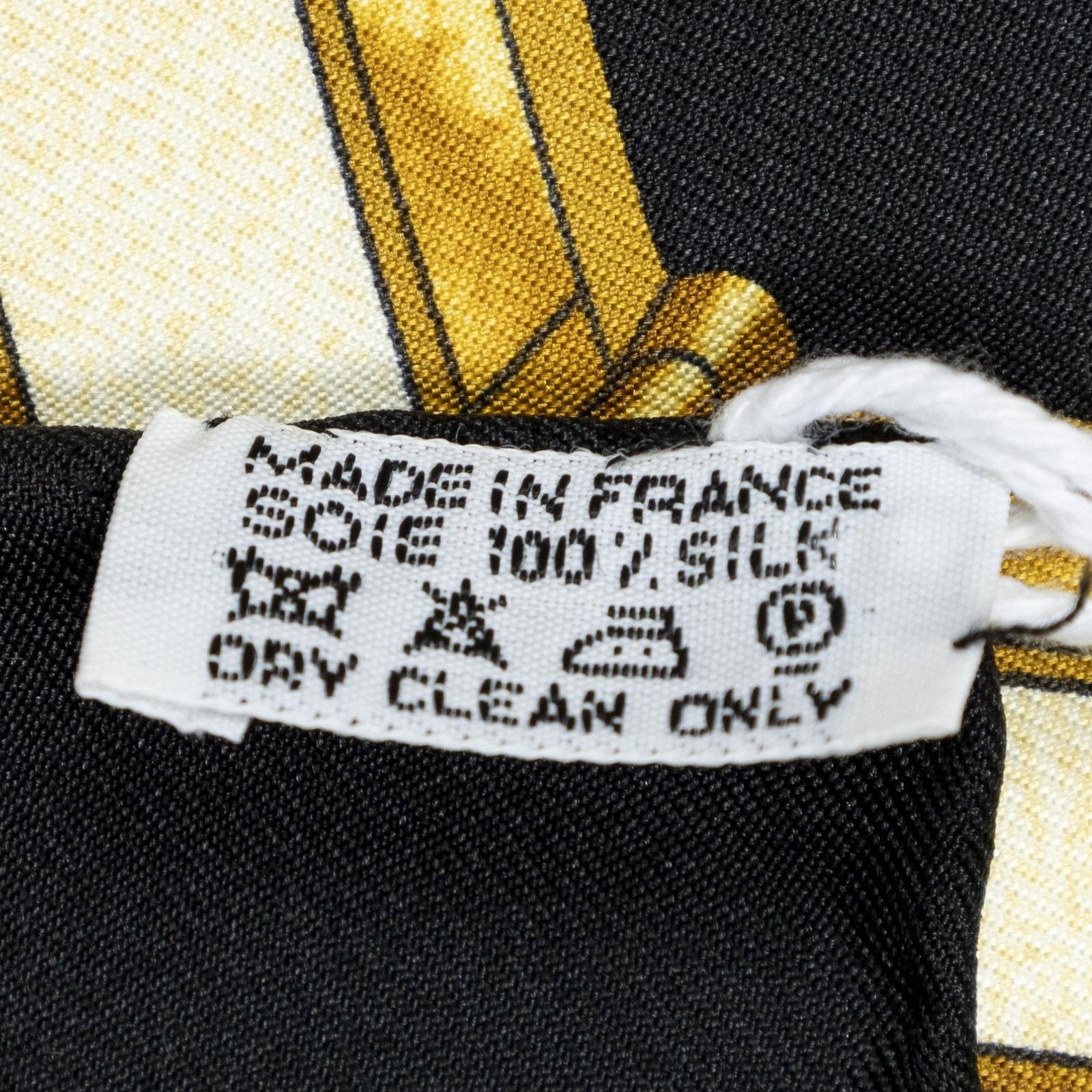 Hermes Scarf Black Gold Silk — view 6