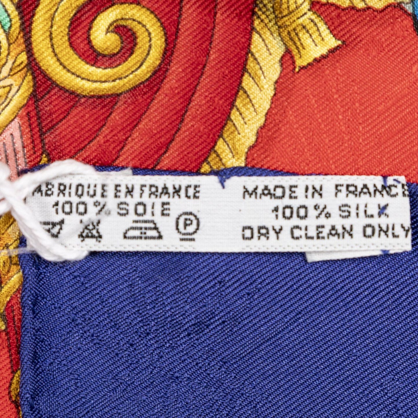 Hermes Scarf Red Blue 100% Jacquardsilk — view 5