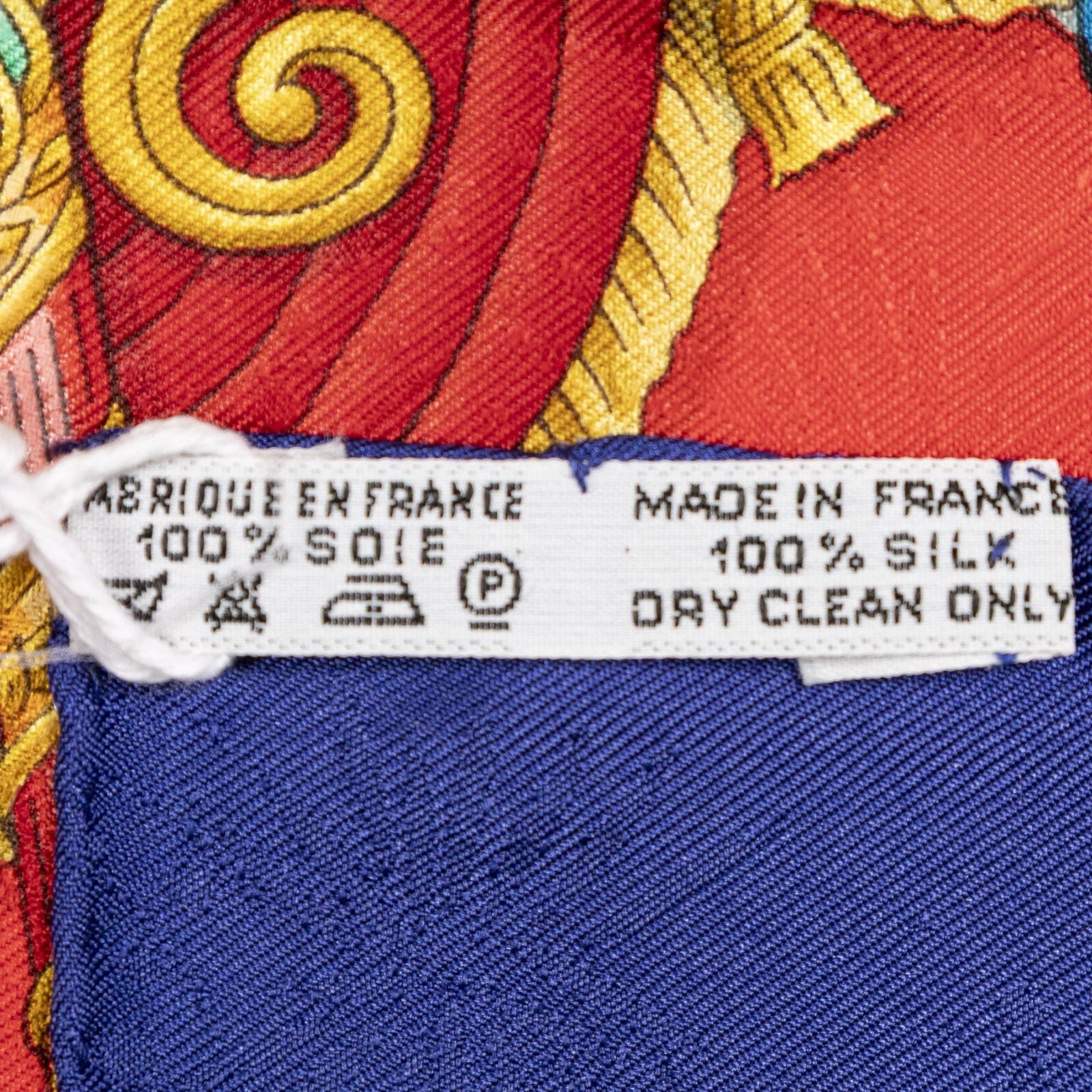 Hermes Scarf Red Blue 100% Jacquardsilk — view 5