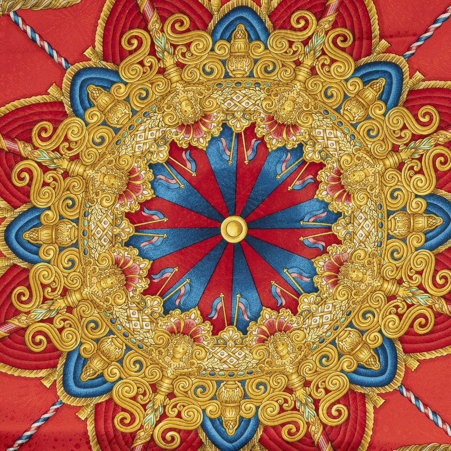 Hermes Scarf Red Blue 100% Jacquardsilk — view 3