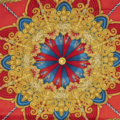 Hermes Scarf Red Blue 100% Jacquardsilk — view 3