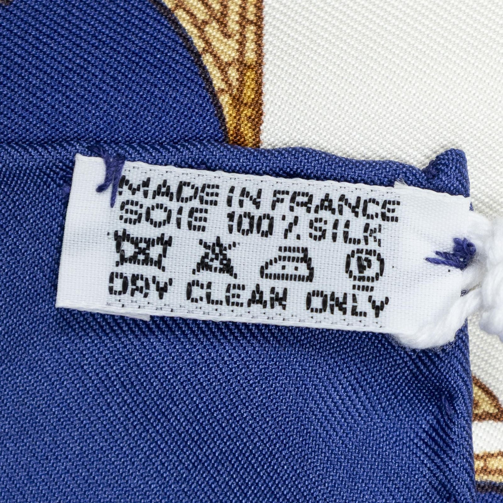 Hermes Scarf Navy Brown Twillsilk — view 6