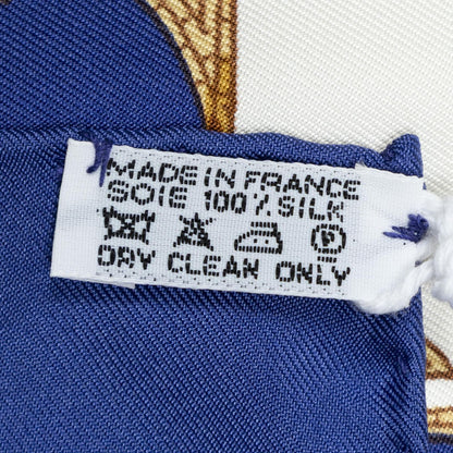 Hermes Scarf Navy Brown Twillsilk — view 6