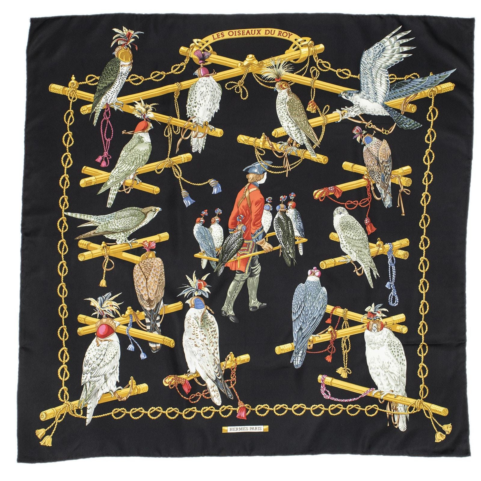Hermes Scarf Black Gold Silk — view 2