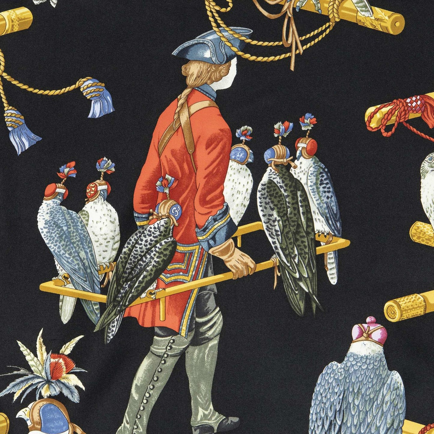 Hermes Scarf Black Gold Silk — view 3