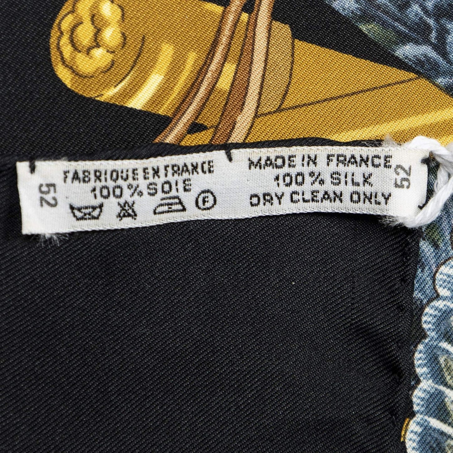 Hermes Scarf Black Gold Silk — view 5