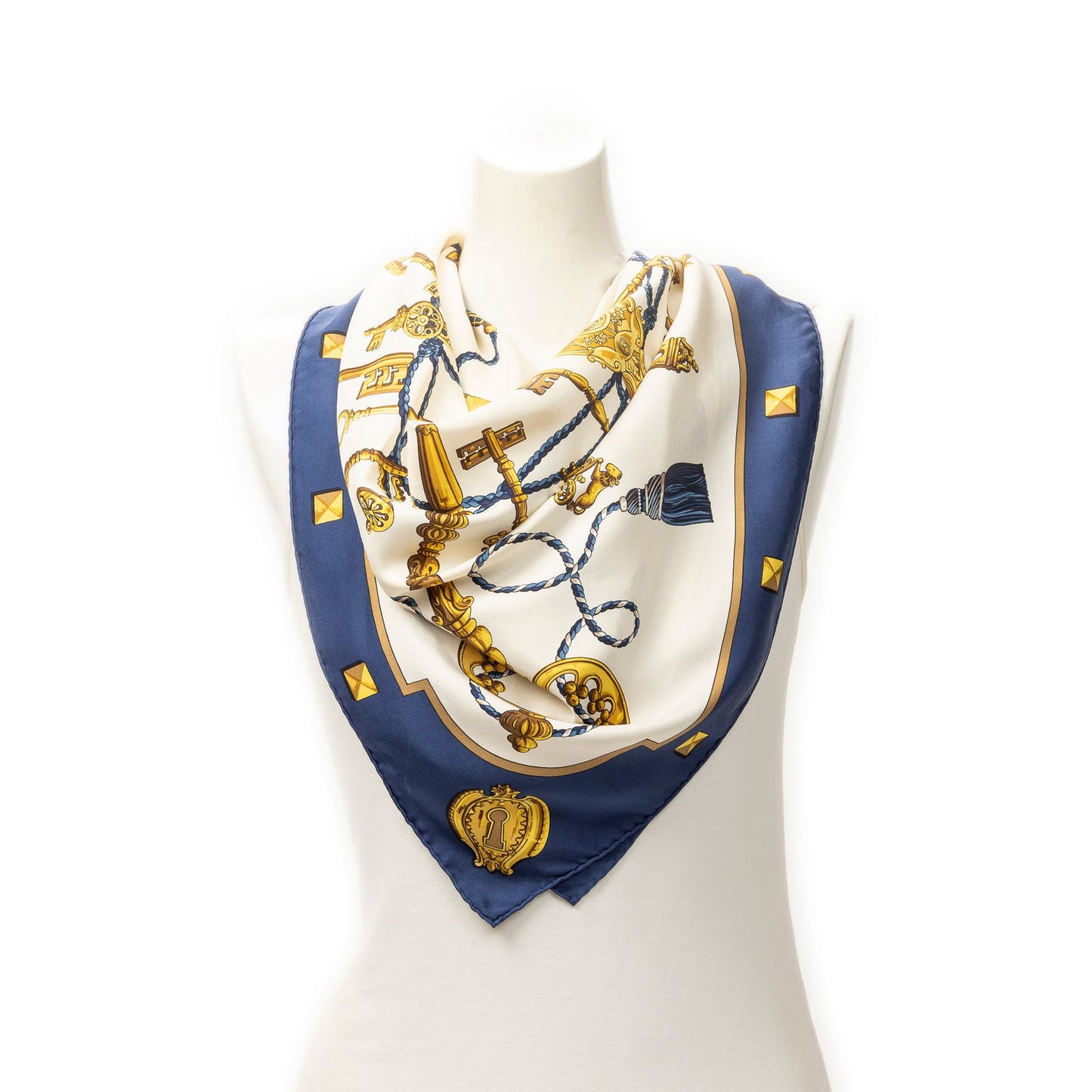 Hermes Scarf Navy Twillsilk
